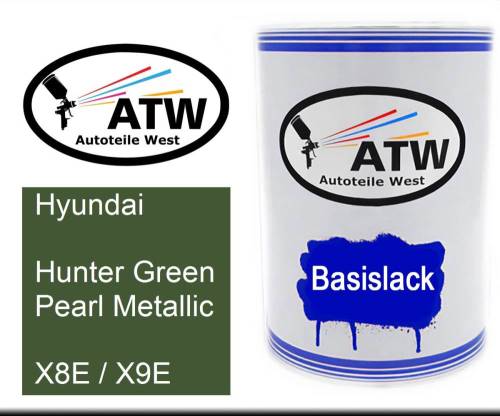 Hyundai, Hunter Green Pearl Metallic, X8E / X9E: 500ml Lackdose, von ATW Autoteile West.